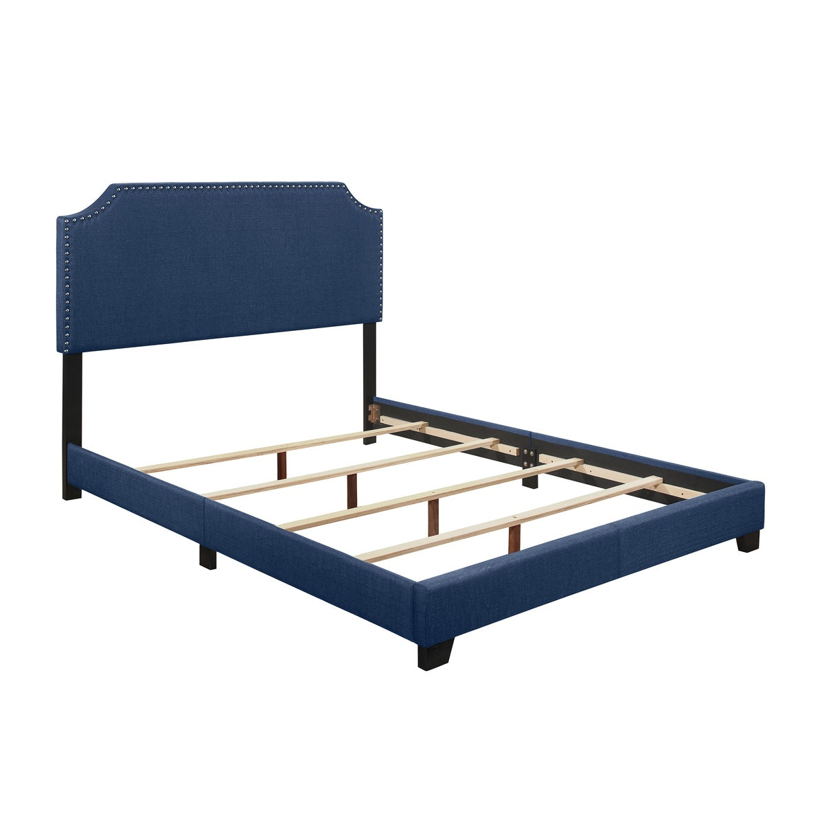 Queen Bed W/Blue Fabric,3A