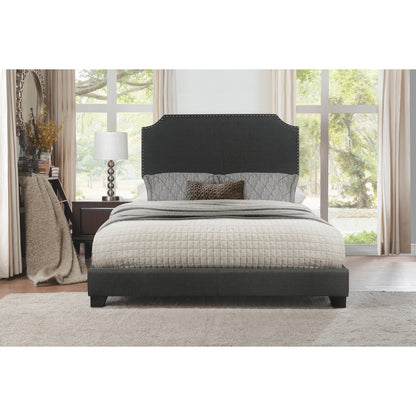 King Bed W/Dark Grey Fabric,3A