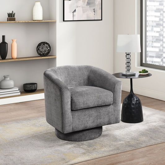 Swivel Accent Chair, Dark Gray Chenille