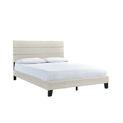 Queen Plaftorm Bed W/ 13 Slats, Beige