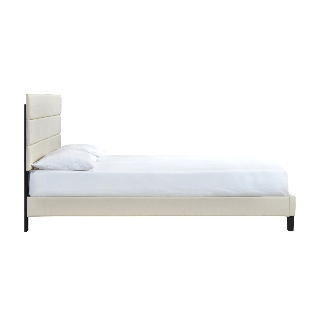 Queen Plaftorm Bed W/ 13 Slats, Beige