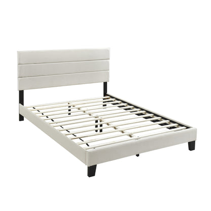 Queen Plaftorm Bed W/ 13 Slats, Beige
