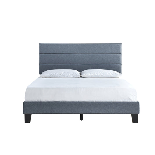 Queen Plaftorm Bed W/13 Slats, Dark Gray