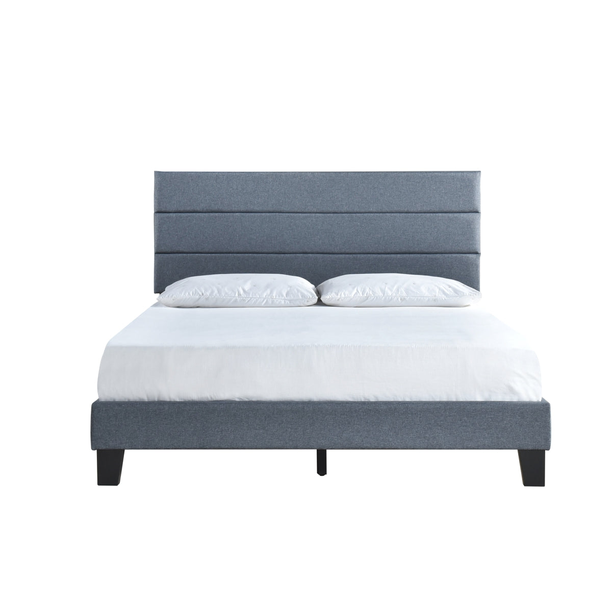 King Platform Bed W/13 Slats, Dark Gray