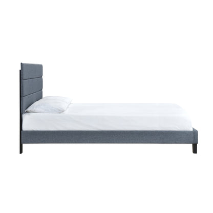 King Platform Bed W/13 Slats, Dark Gray