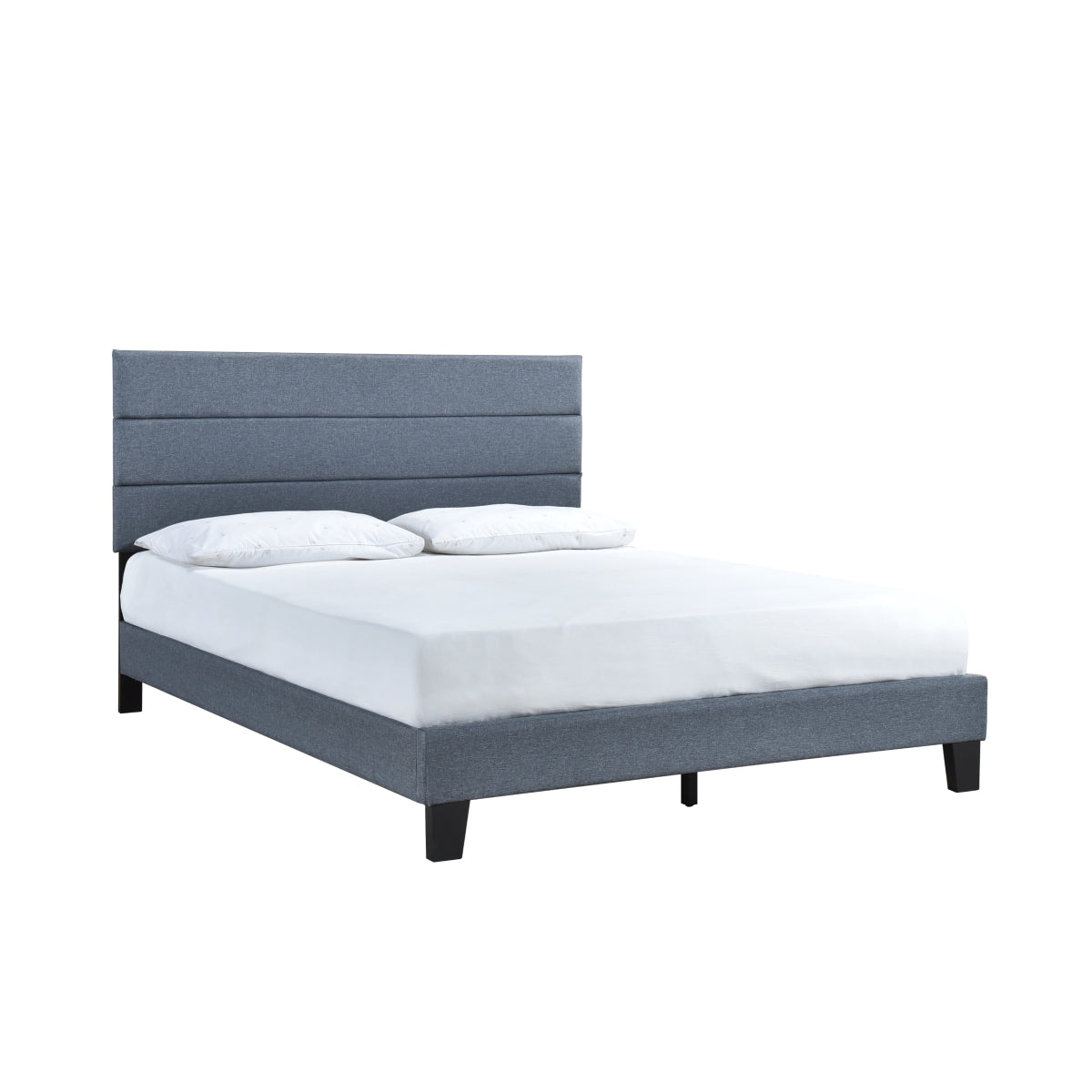 King Platform Bed W/13 Slats, Dark Gray
