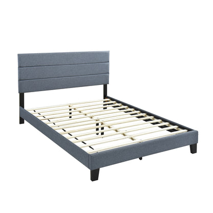 King Platform Bed W/13 Slats, Dark Gray