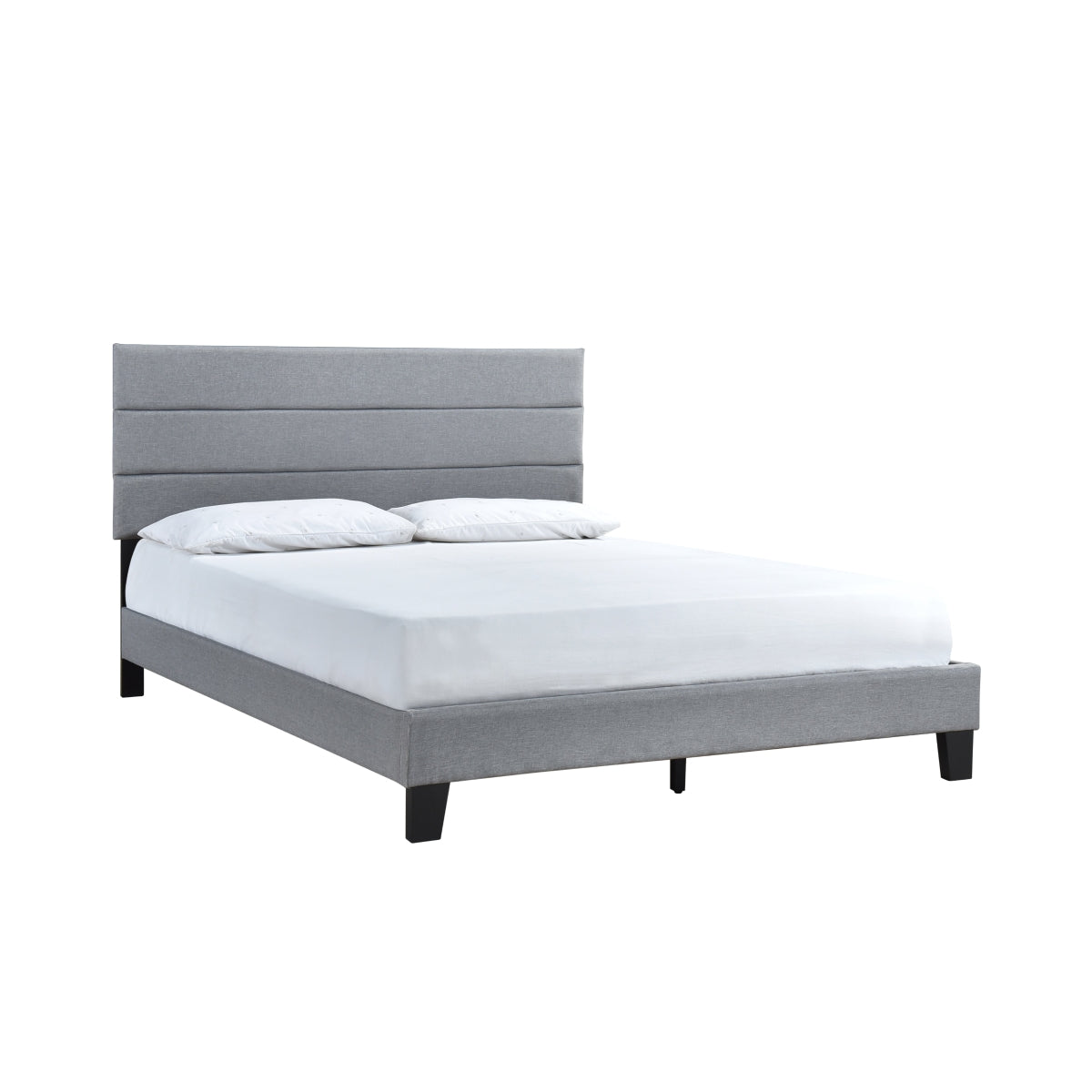 Queen Plaftorm Bed W/ 13 Slats, Gray