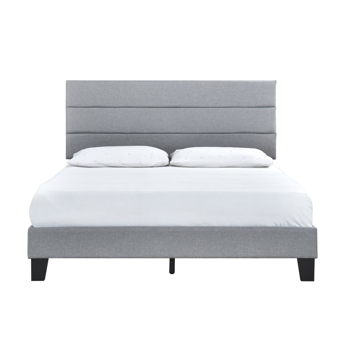 Queen Plaftorm Bed W/ 13 Slats, Gray