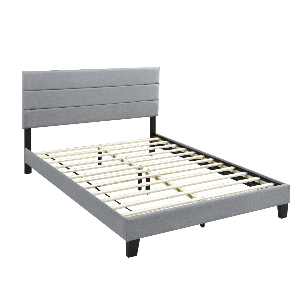 Queen Plaftorm Bed W/ 13 Slats, Gray