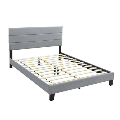 Queen Plaftorm Bed W/ 13 Slats, Gray