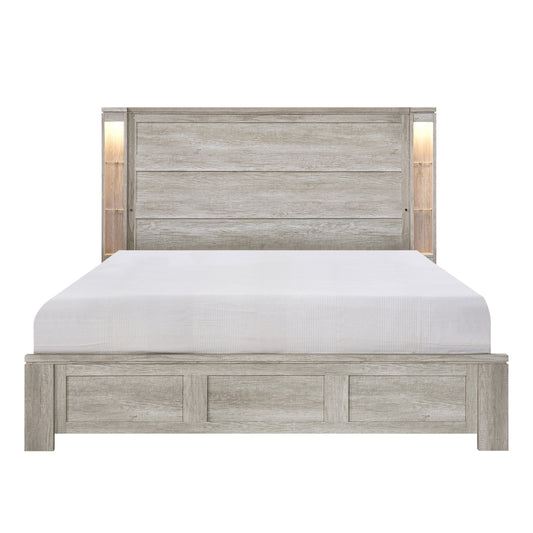 Clarke Ek Bed, Led Lights And Open Shelves