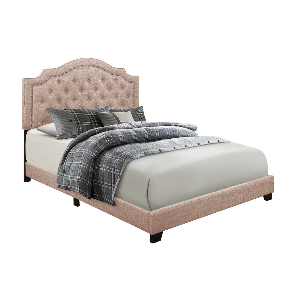 Full Bed W/Beige Fabric