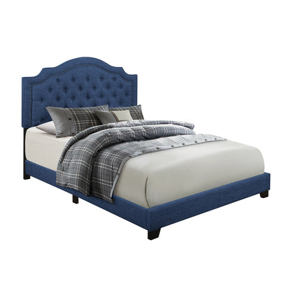 Full Bed W/Blue Fabric