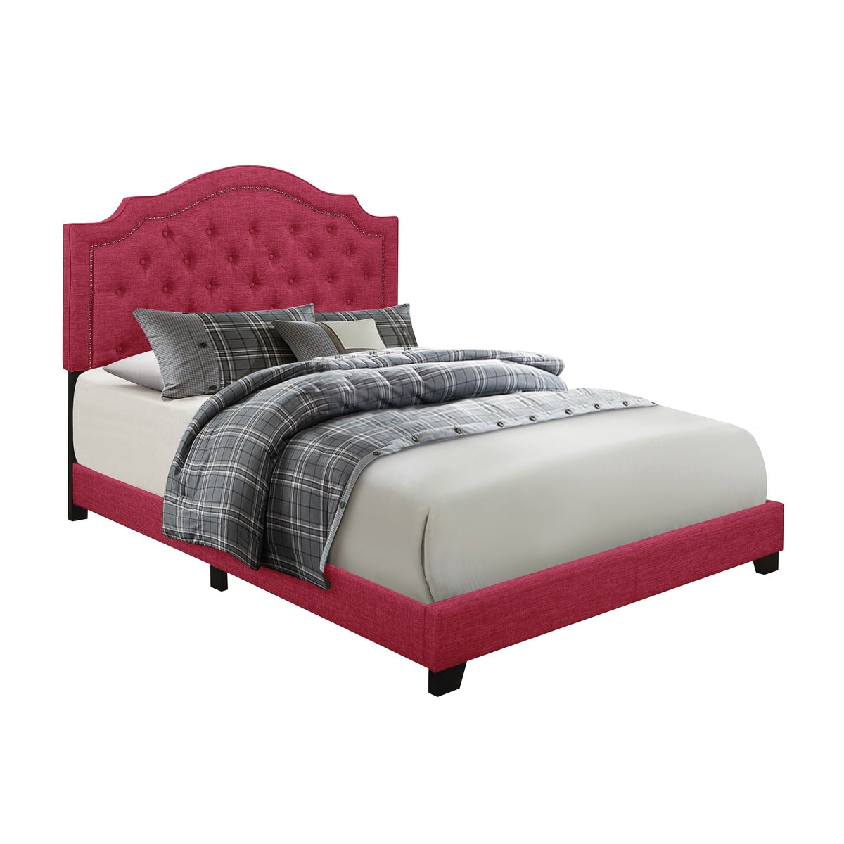 Full Bed W/Pink Fabric
