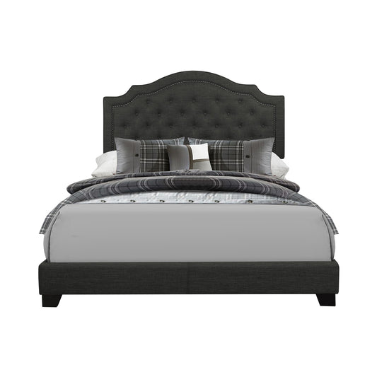 King Bed W/Dark Grey Fabric