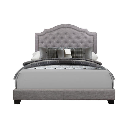 King Bed W/Grey Fabric