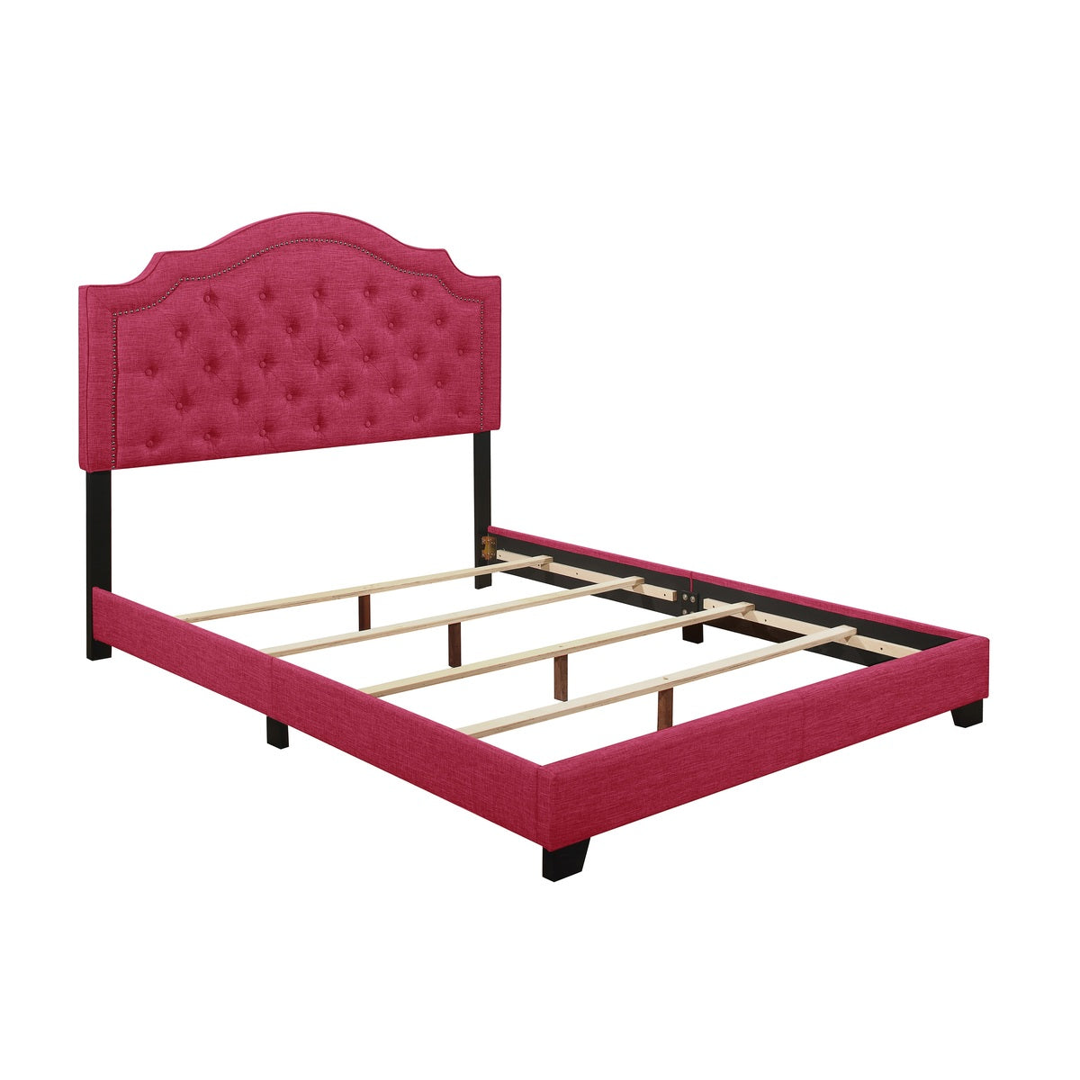 King Bed W/Pink Fabric