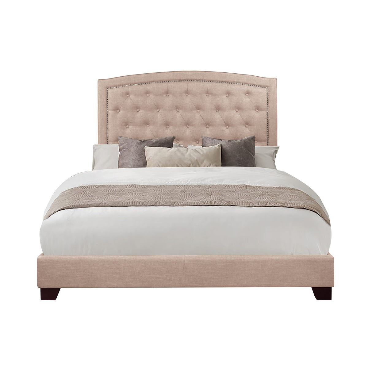 Full Bed W/Beige Fabric