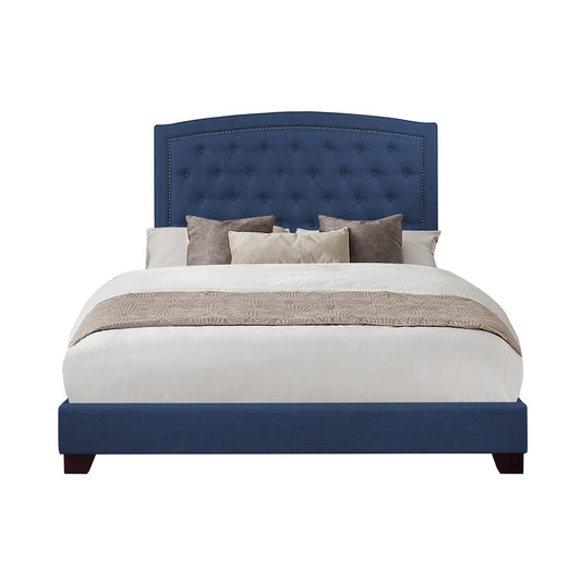 King Bed W/Blue Fabric