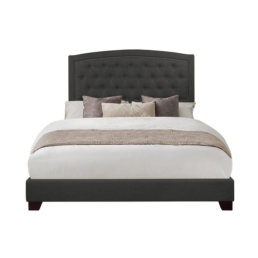 King Bed W/Dark Grey Fabric