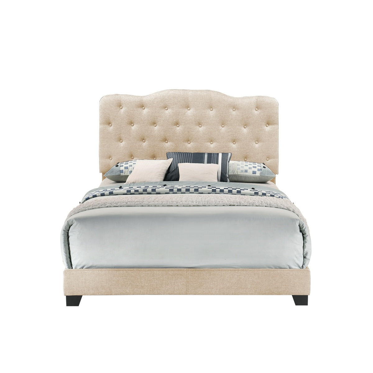 Full Bed W/Beige Fabric