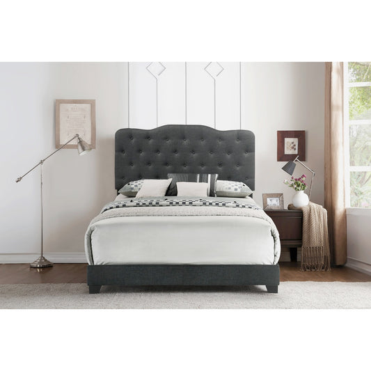 King Bed W/Dark Grey Fabric