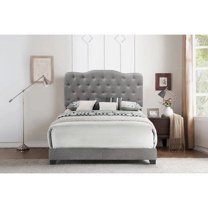 King Bed W/Grey Fabric