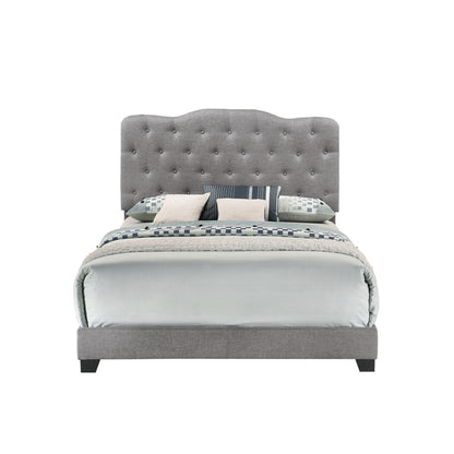 King Bed W/Grey Fabric