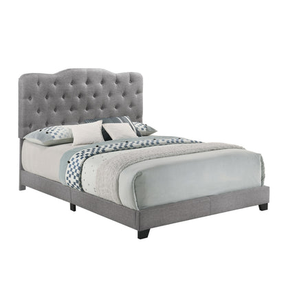 King Bed W/Grey Fabric