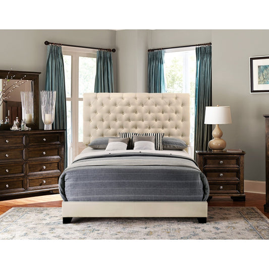 Full Bed W/Beige Fabric