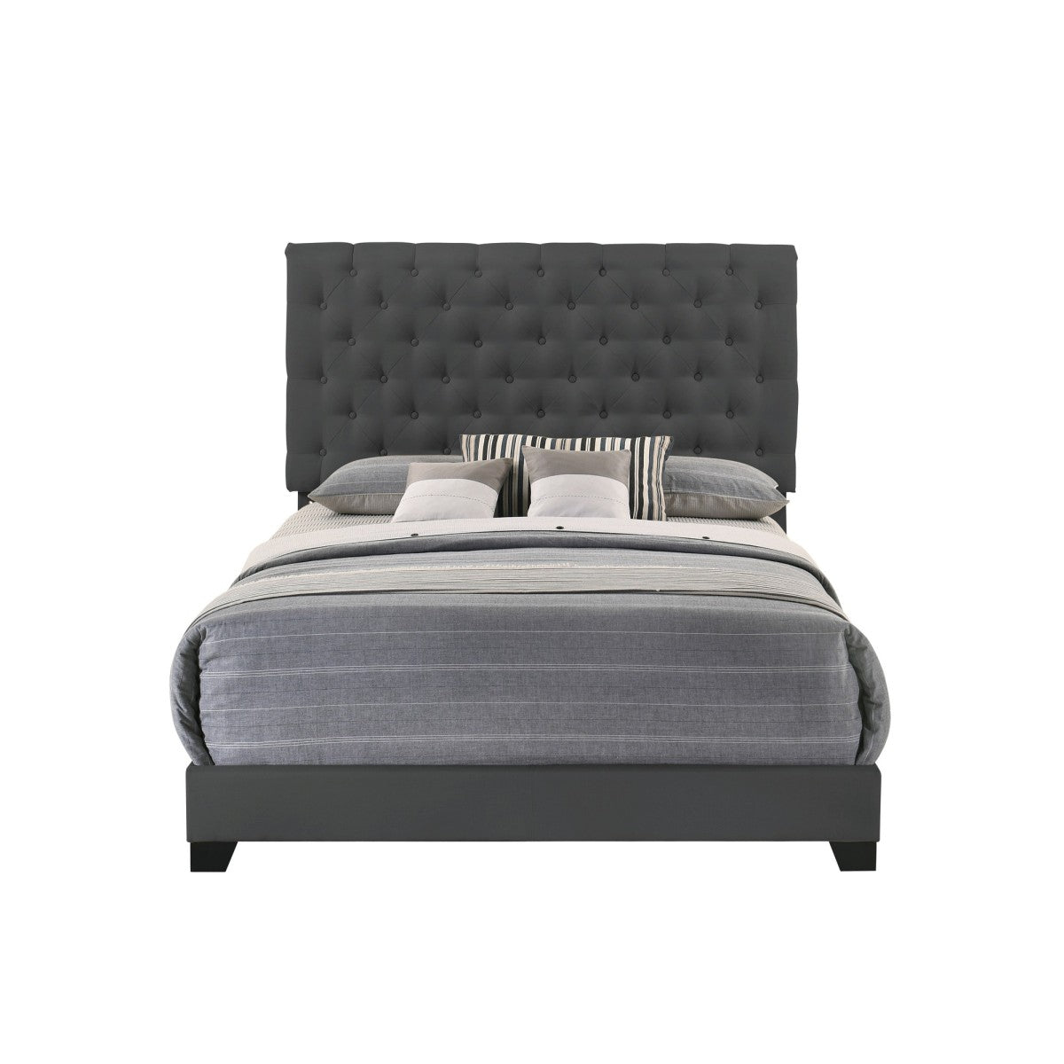 Full Bed W/Dark Grey Fabric