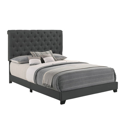 Full Bed W/Dark Grey Fabric