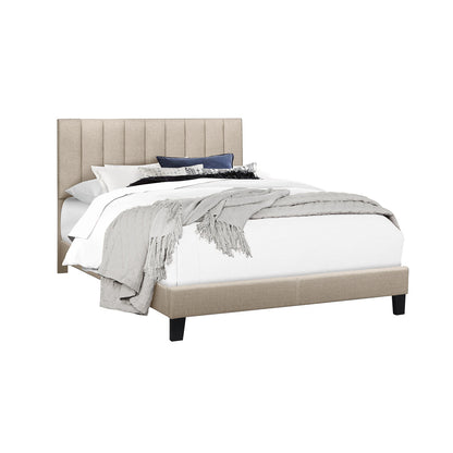 Channel Platform Bed W/Beige Fabric