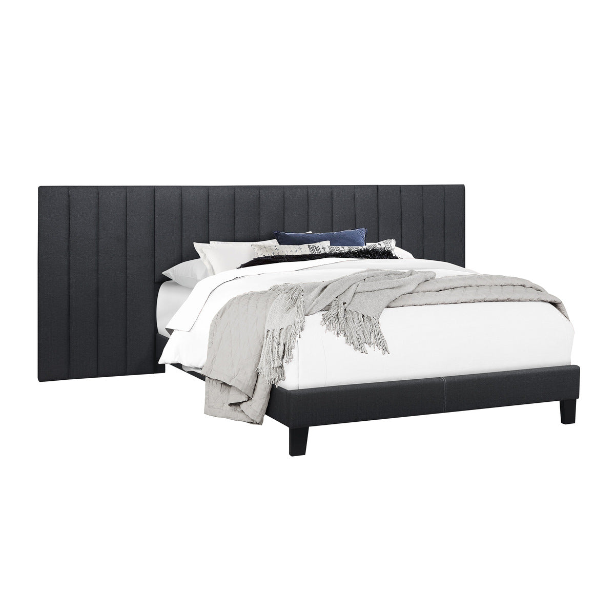 Full Wall Bed With 2 Panels, Dark Gray