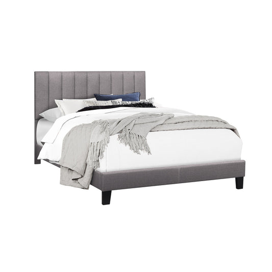 Channel Platform Bed W/Grey Fabric
