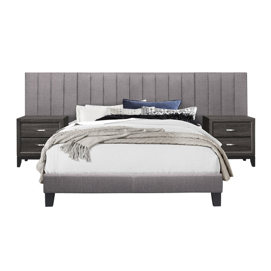 Full Wall Bed With 2 Panels, Gray
