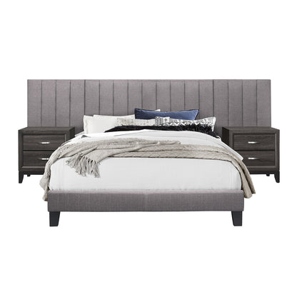 Queen Wall Bed With 2 Panels, Gray