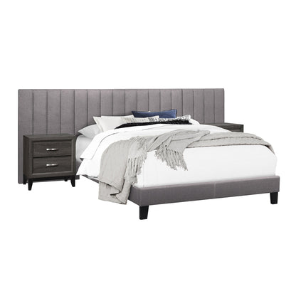 Queen Wall Bed With 2 Panels, Gray
