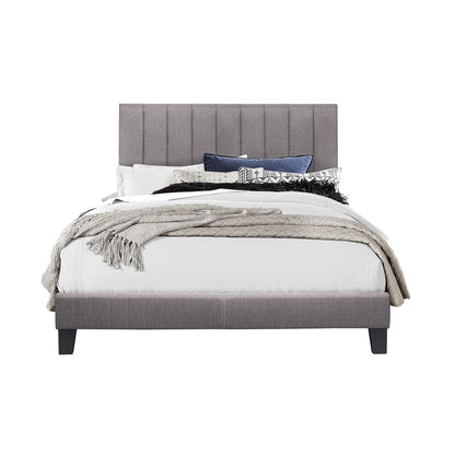 Channel Platform Bed W/Grey Fabric