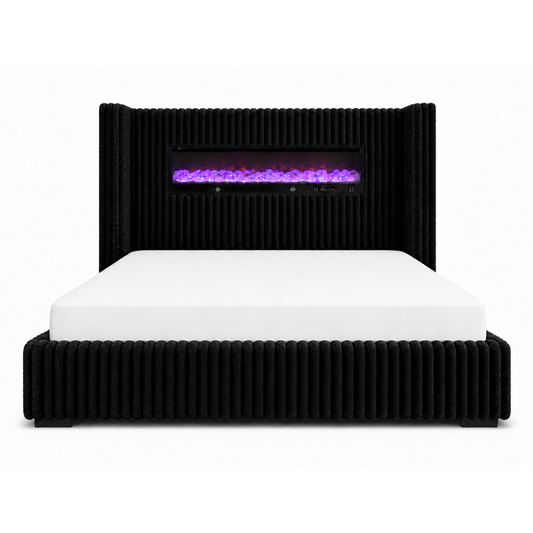 Taryn Bedroom King Bed w/ Bluetooth fireplace