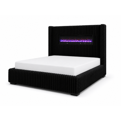 Taryn Bedroom King Bed w/ Bluetooth fireplace