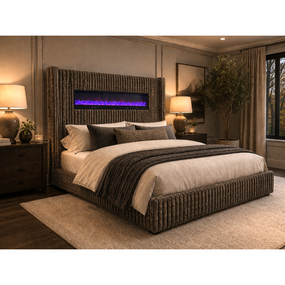 Taryn Bedroom King Bed w/ Bluetooth fireplace