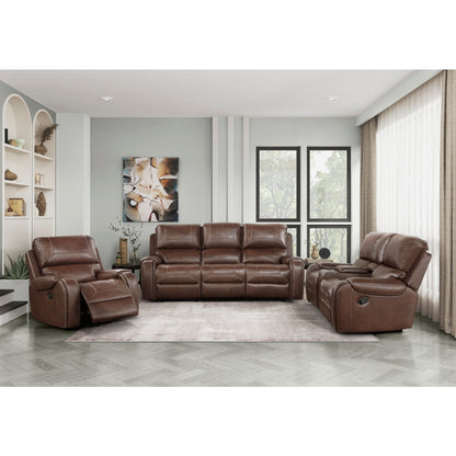 Shadowfax Double Glider Reclining Love Seat With Center Console, Receptacles And Usb Port