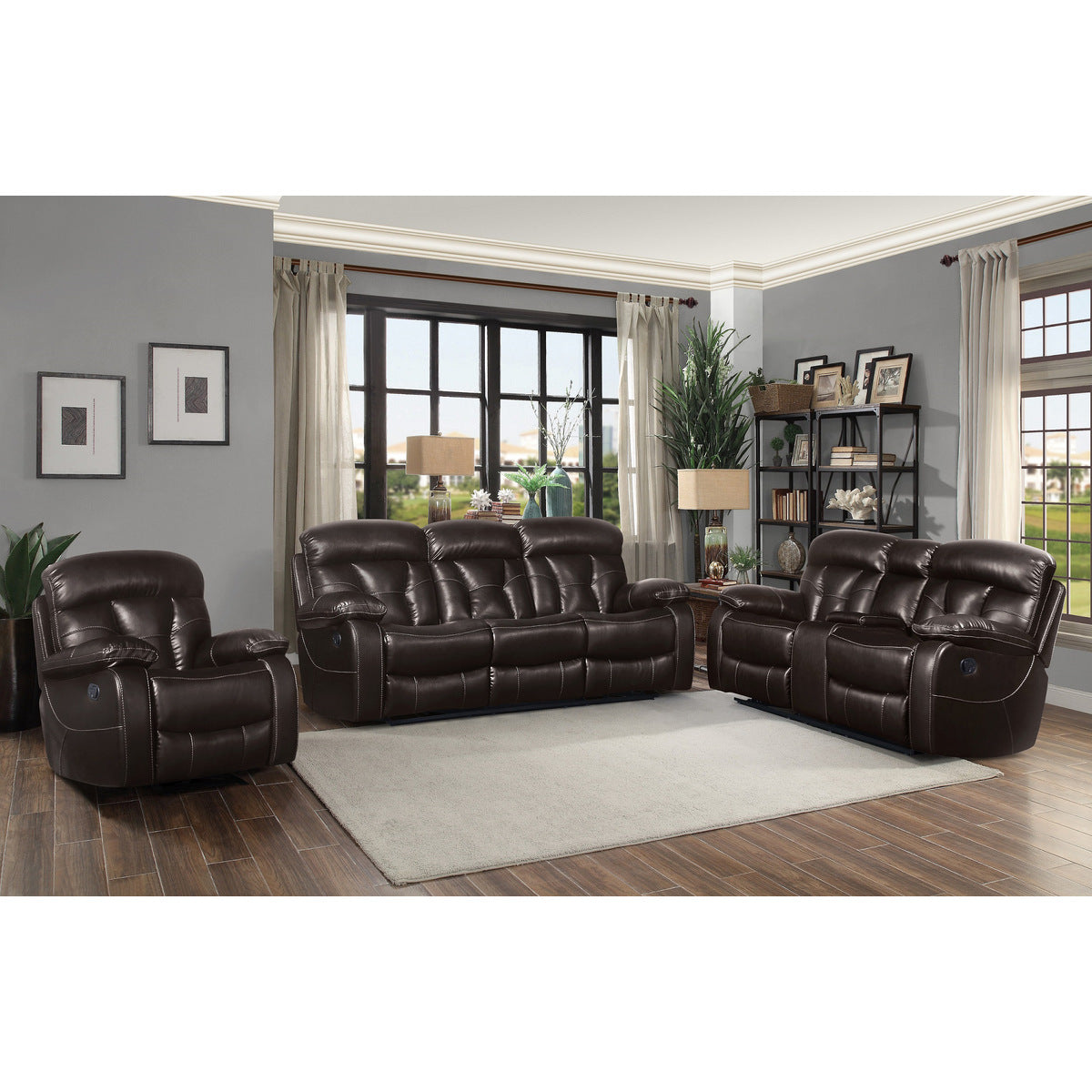 Power Double Reclining Love Seat With Center Console