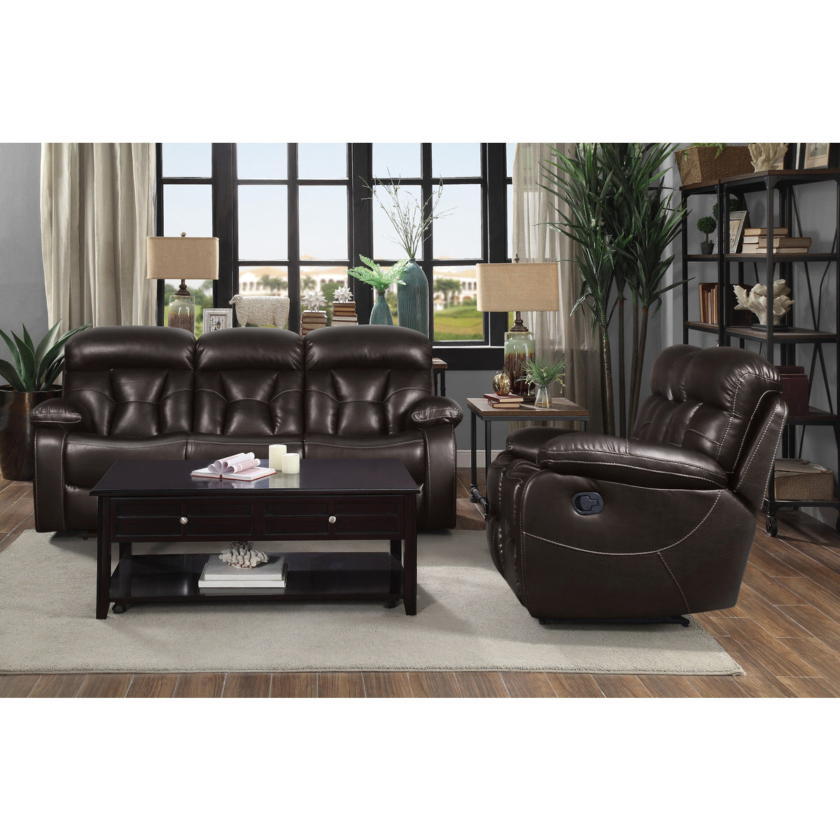 Power Double Reclining Love Seat With Center Console