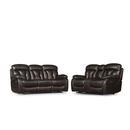 Power Double Reclining Love Seat With Center Console