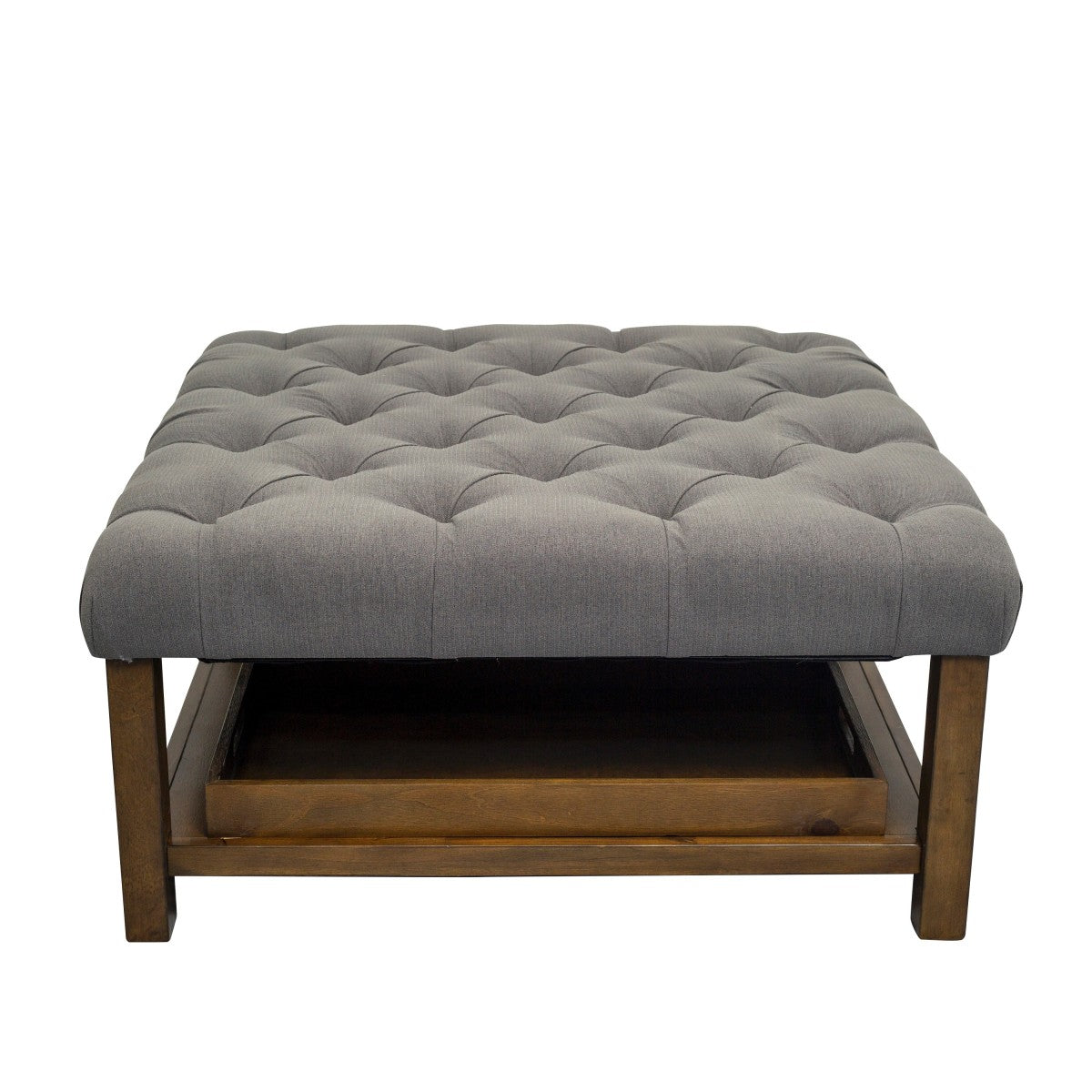 Ottoman Table W/ Serving Tray, Dark Grey