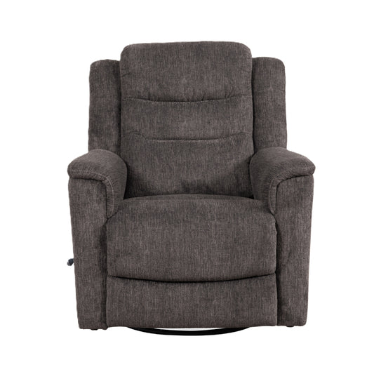 Swivel Recliner, Brown Fabric