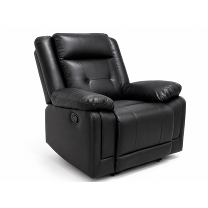 Dooly Manual Recliner Chair, Black Pu